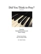 Did You Think to Pray? - for easy piano piano sheet music cover